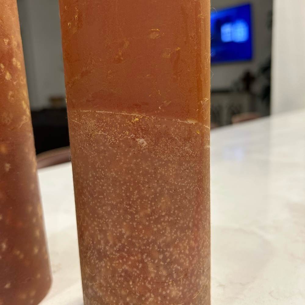 Elegant Brown Pillar Candles - Picture 4 of 6